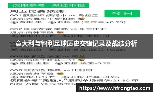 意大利与智利足球历史交锋记录及战绩分析